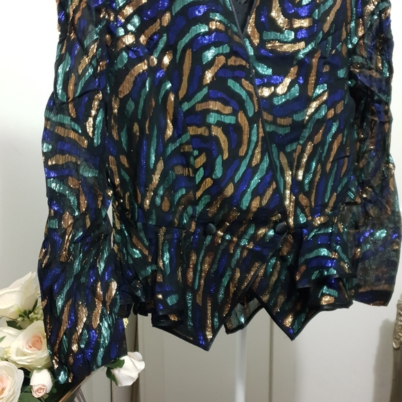 AUS16 Vintage Dolina Exclusive Blazer Metallic. Polyester Lurex. - Picture 14 of 16